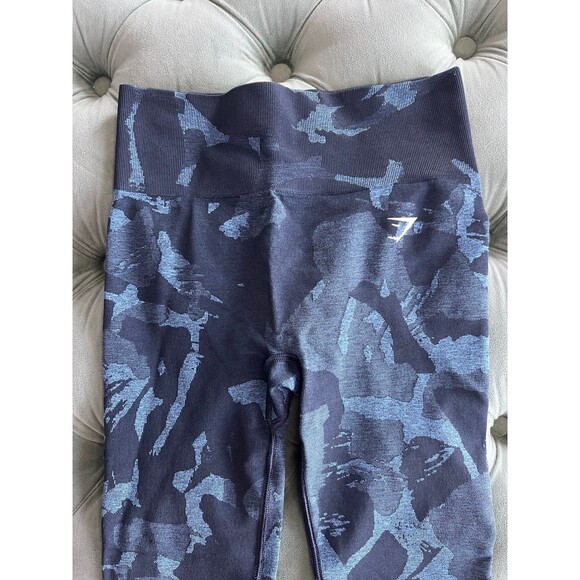 Gymshark Camo Leggings Blue Small - Picture 3 of 7